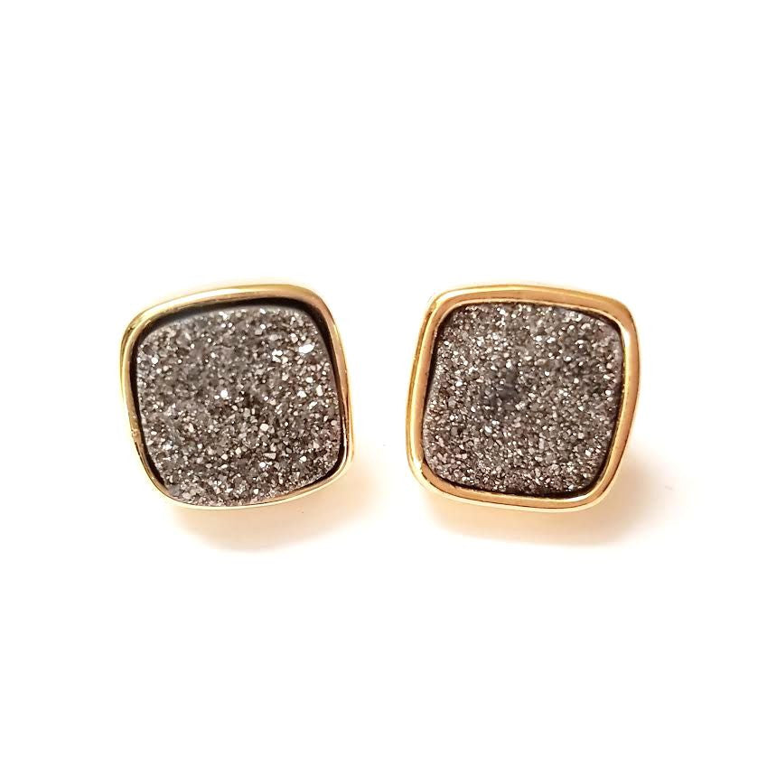 Diamond Druzy Studs