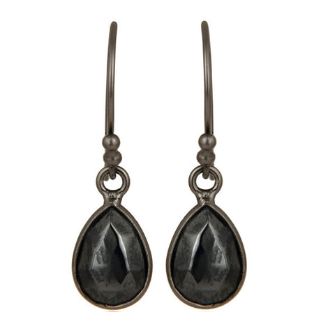 Image of Hematite Oxidized Sterling Silver Drop Earrings