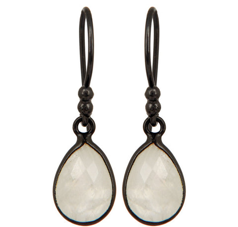 Image of Rainbow Moonstone Sterling Silver Drop Earrings