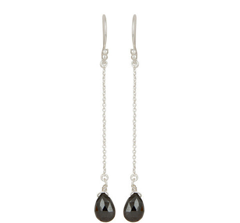 Image of Hematite Sterling Silver Chain Dangle Earrings