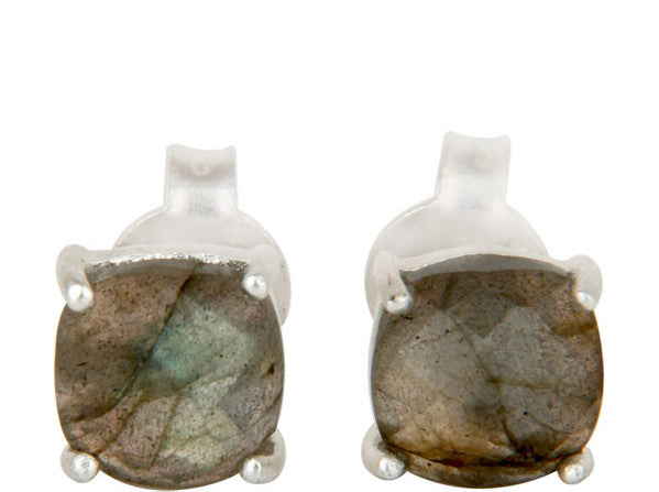 Labradorite Sterling Silver Stud Earrings in Gold or Silver
