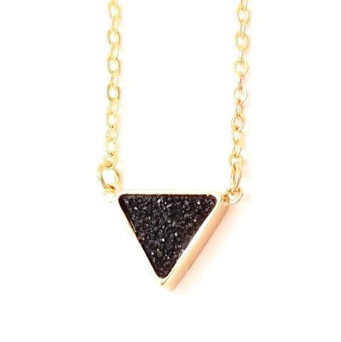 Image of Druzy Triangle Pendant Necklace