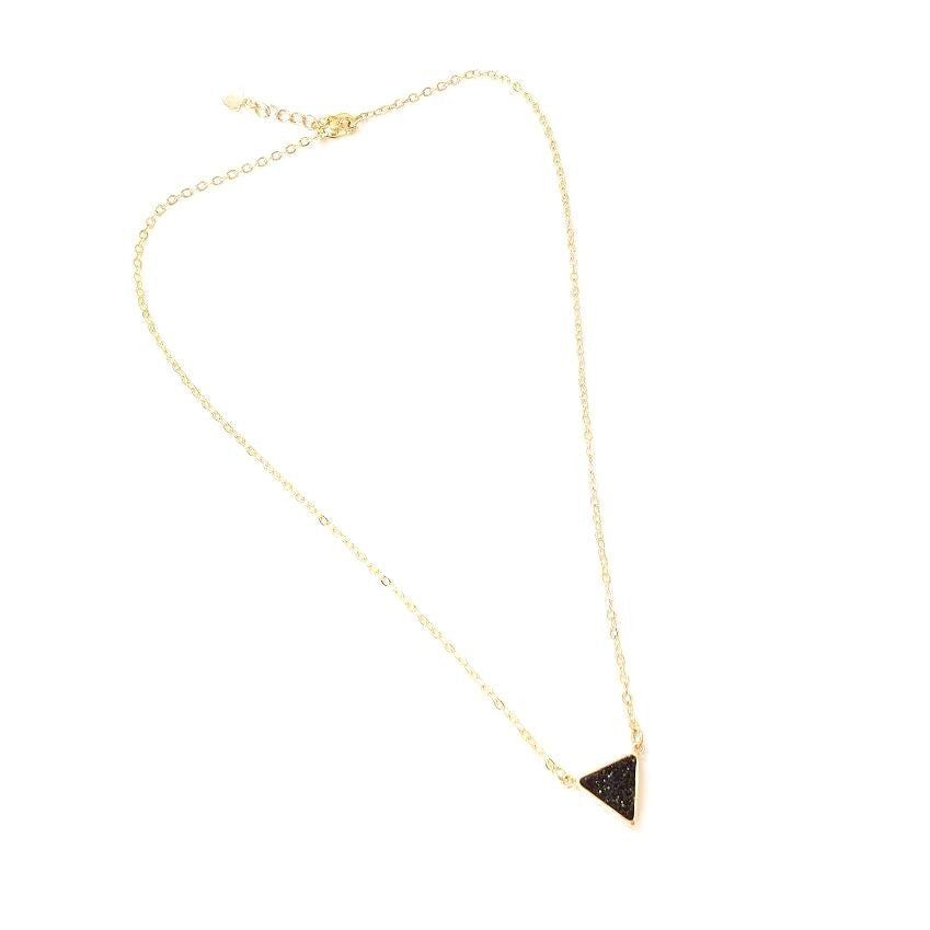 Druzy Triangle Pendant Necklace