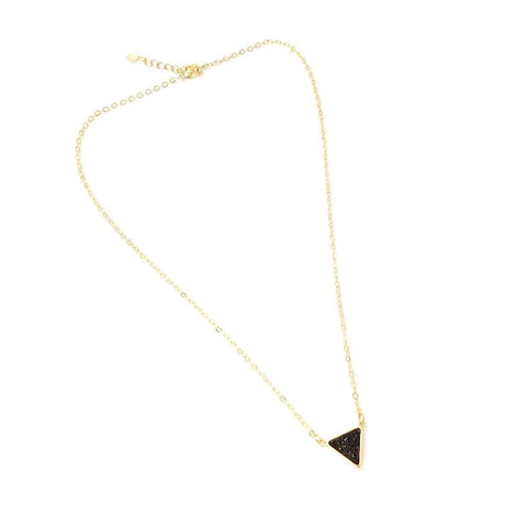 Image of Druzy Triangle Pendant Necklace