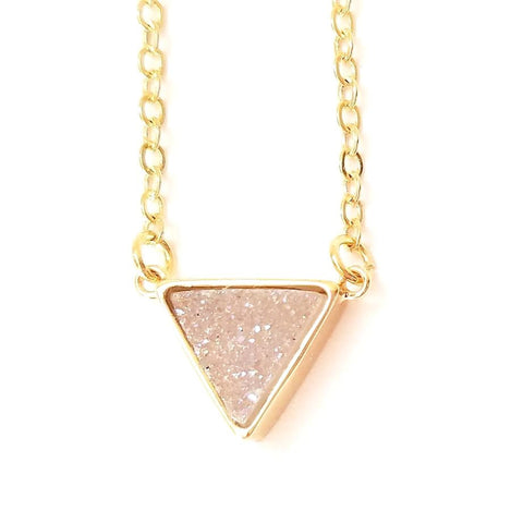 Image of Druzy Triangle Pendant Necklace