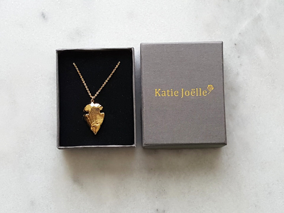 Arrowhead Pendant Necklace in Gold