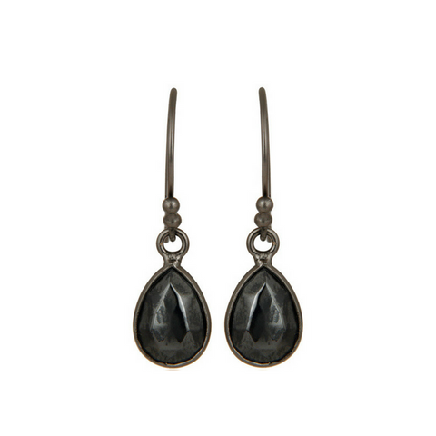 Image of Hematite Oxidized Sterling Silver Drop Earrings