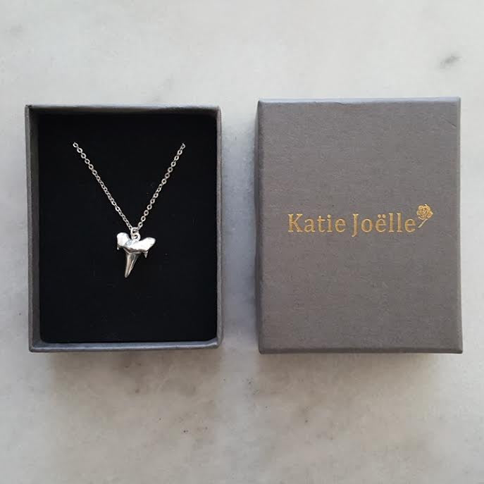 Shark Tooth Pendant Necklace in Silver
