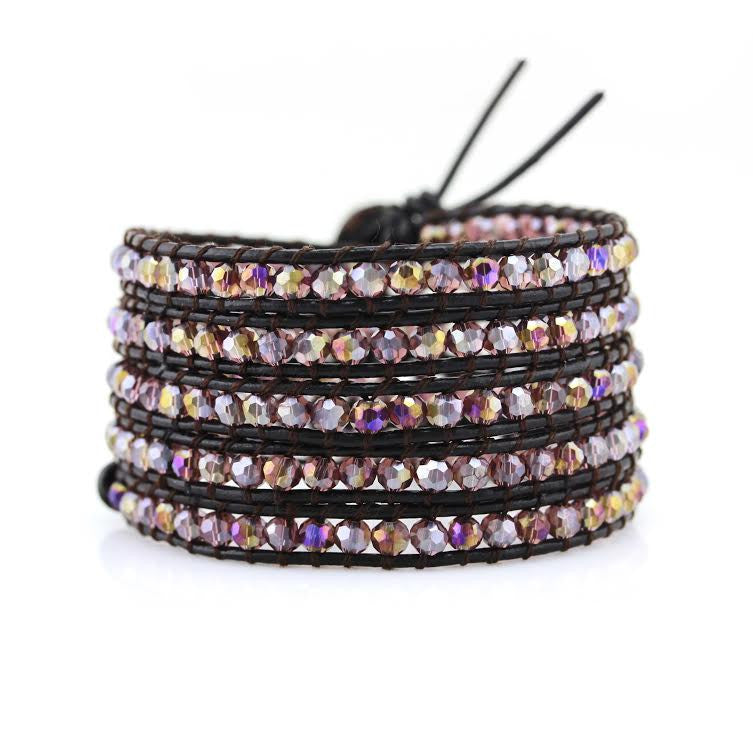 leather and crystal bracelets