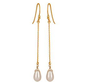 Freshwater Pearl Gold Vermeil Chain Dangle Earrings