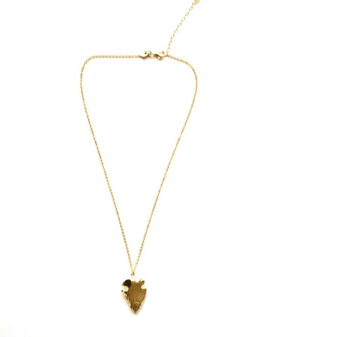 Image of Arrowhead Pendant Necklace in Gold