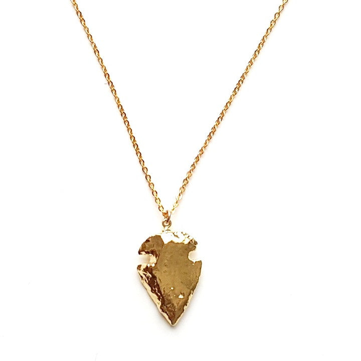 Arrowhead Pendant Necklace in Gold