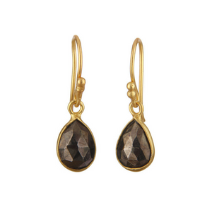 Pyrite Gold Vermeil Drop Earrings
